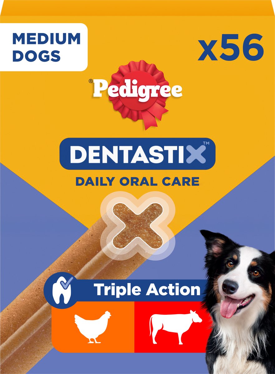 Pedigree dentastix palito masticable mediano - snack para perros para el cuidado dental - 56 piezas