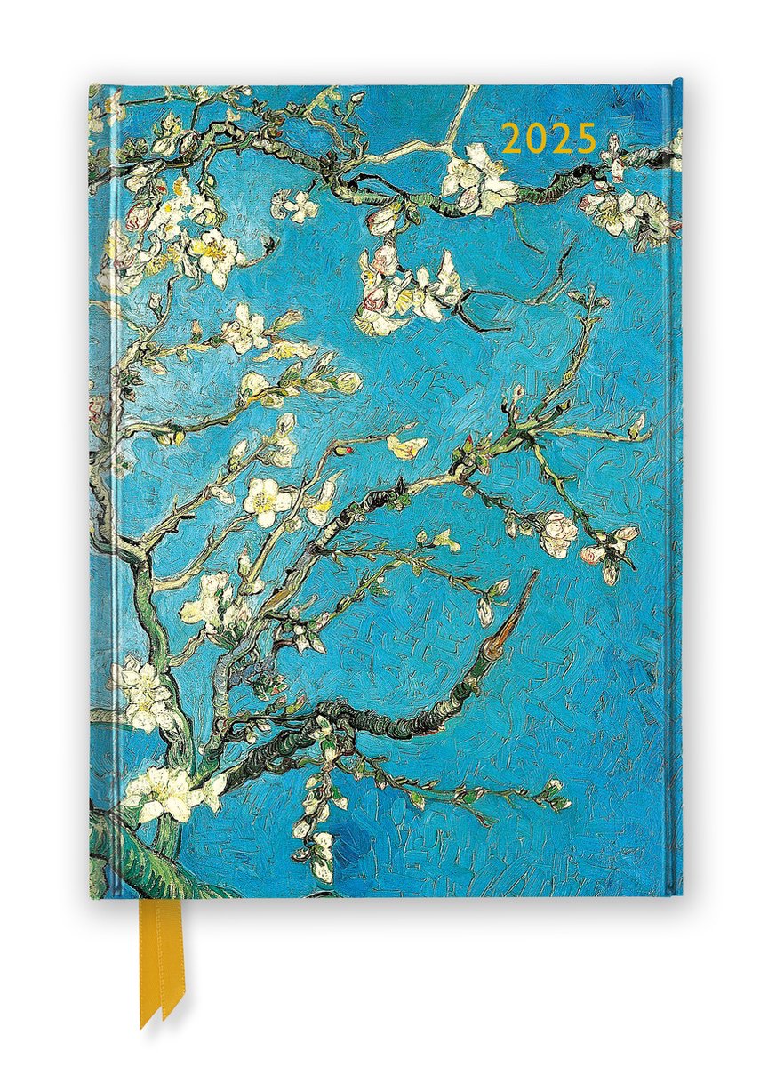 Vincent van gogh: almond blossom 2025 luxury diary planner - page to view with notes