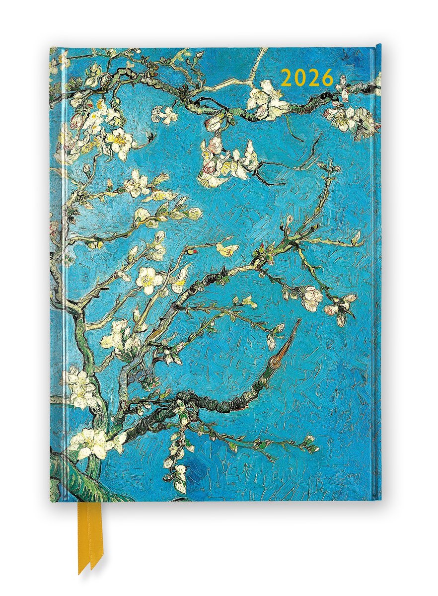 Vincent van gogh: almond blossom 2026 luxury diary planner - page to view with notes