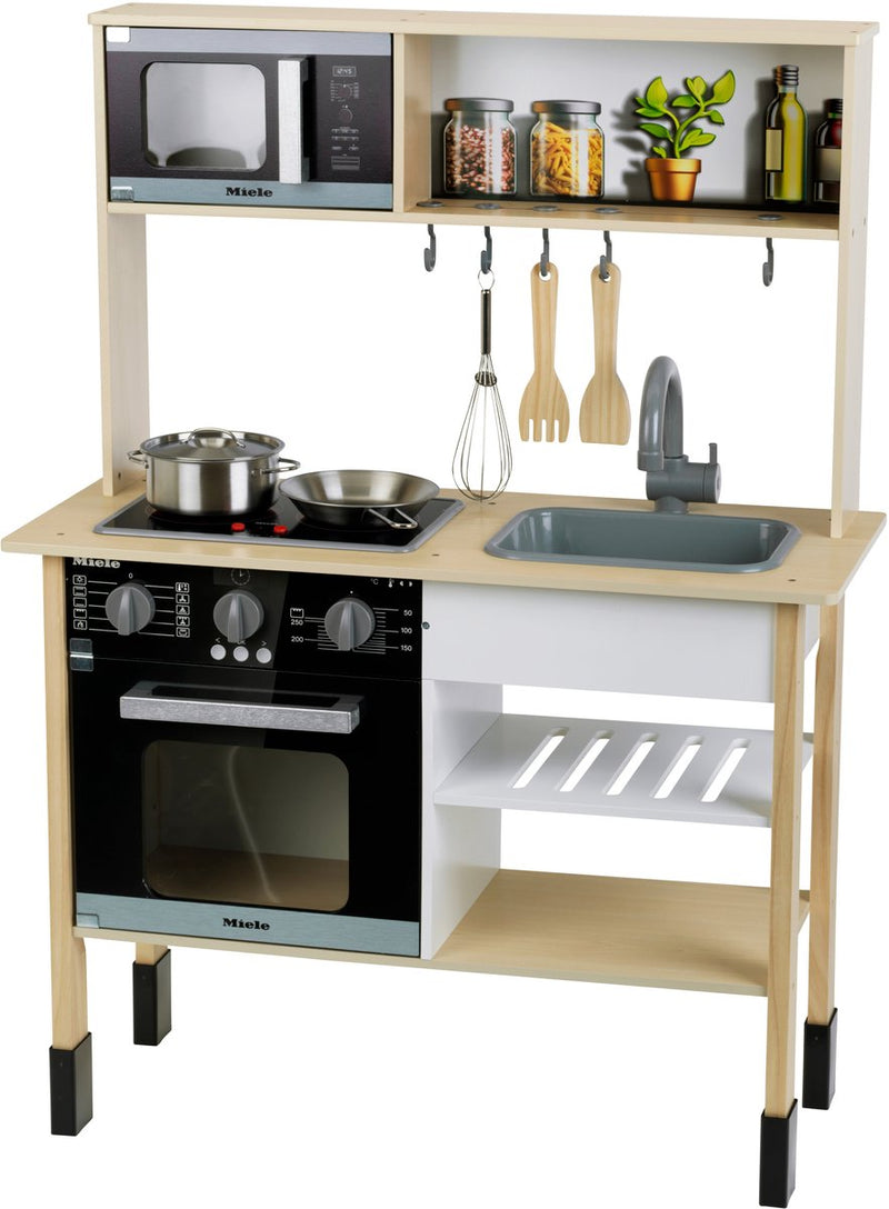 Klein Toys - Cocina de juguete de madera miele - 70x30x91 cm - incl. efectos de luz y sonido - madera