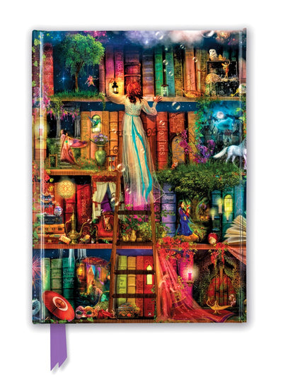 Flametree treasure hunt bookshelves foiled notebook