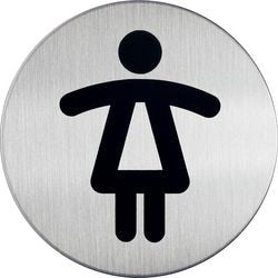 Pannello informativo sulle foto WC per donna in resistente acciaio inossidabile