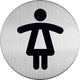 Pannello informativo sulle foto WC per donna in resistente acciaio inossidabile