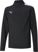 Puma teamliga 1 4 zip top jr unisex sportshirt - black- white