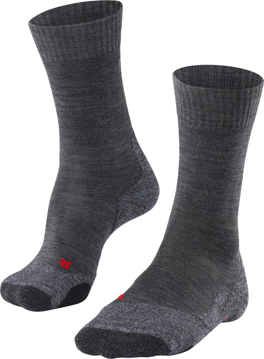 Falke tk2 anti-blaar dik wol functioneel materiaal wandelsokken heren grijs - maat 44-45