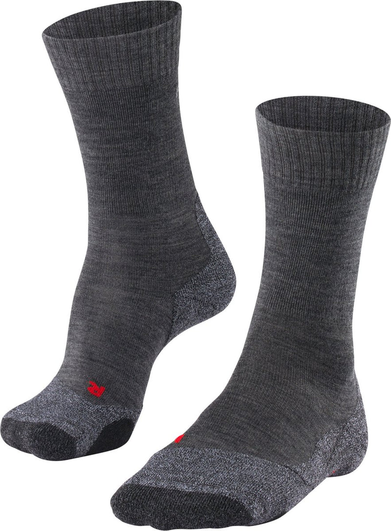 Falke tk2 anti-blaar dik wol functioneel materiaal wandelsokken heren grijs - maat 46-48