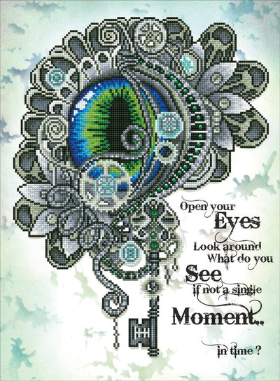 Diamond dotz® - pintura de diamantes adultos - mandala con ojo 57 x 42 cm - piedras redondas - paquete completo