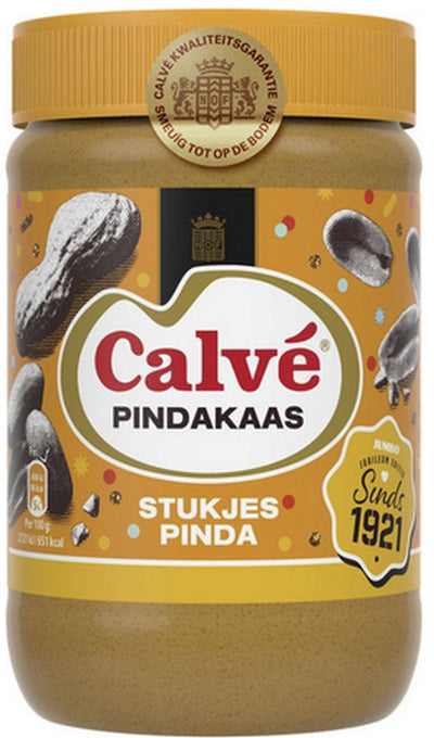 Calvé pindakaas - stukjes pinda - smeuïg tot op de bodem - 12 x 650 g