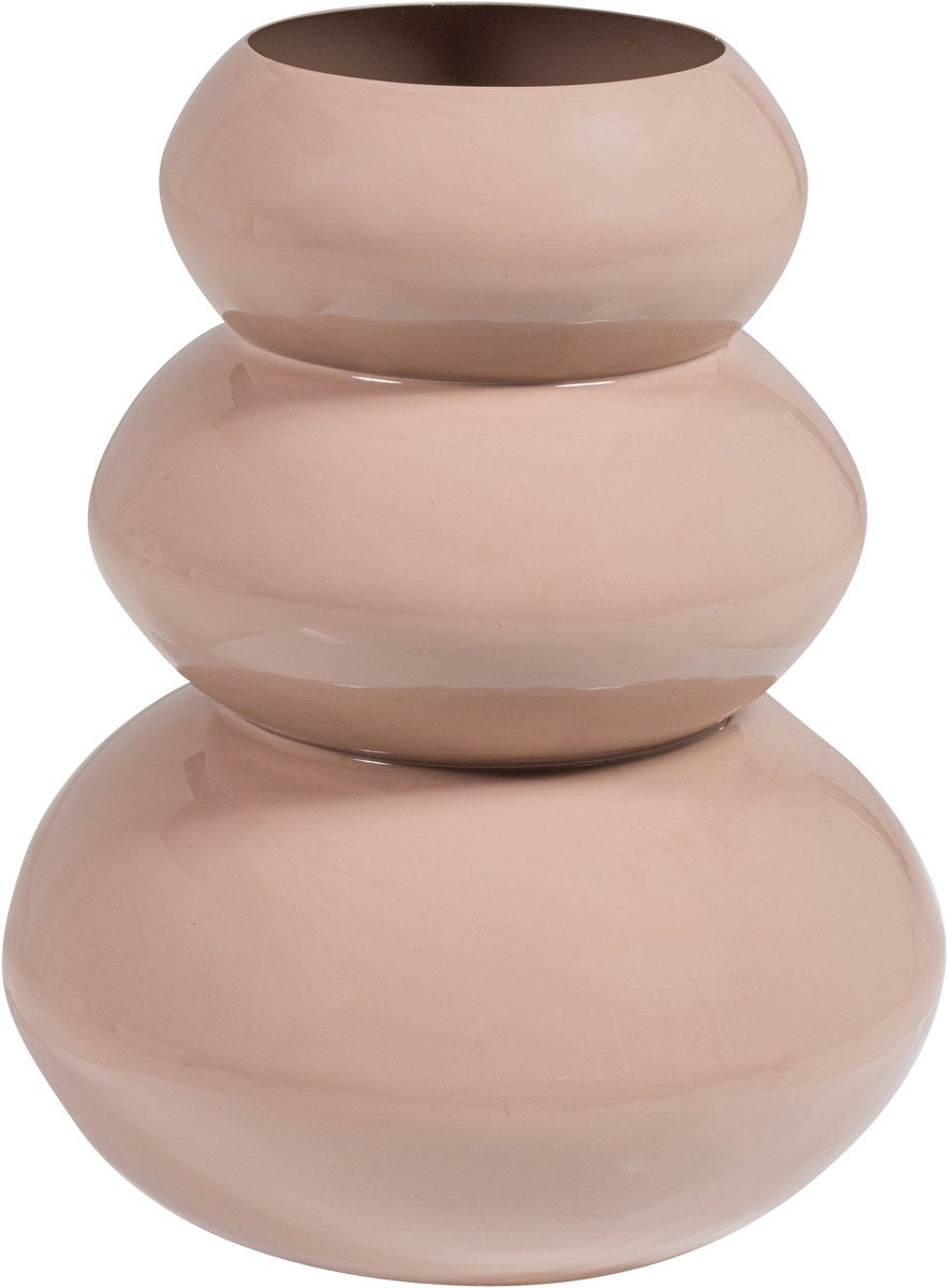 Vaso Woood Tera - metallo - rosa chiaro lucido - 35x28x28