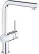 Rubinetto cucina Grohe Minta - bocca a L - rotazione 360° - con doccetta estraibile - cromo