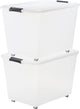 Iris topbox opbergbox - 60l - kunststof - met wielen - set van 2