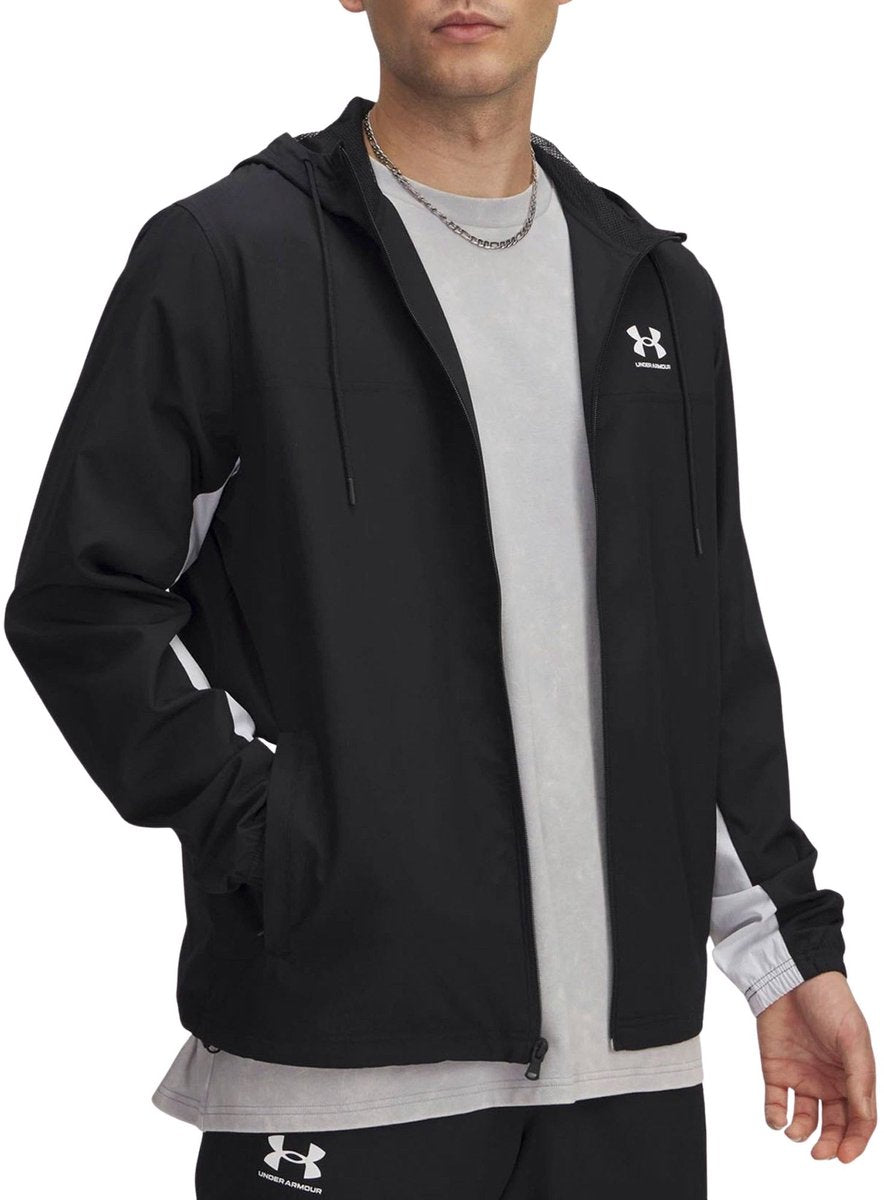 Giacca sportiva da uomo Under Armour UA Rival WVN Windbreaker-BLK - Nera - Bianca
