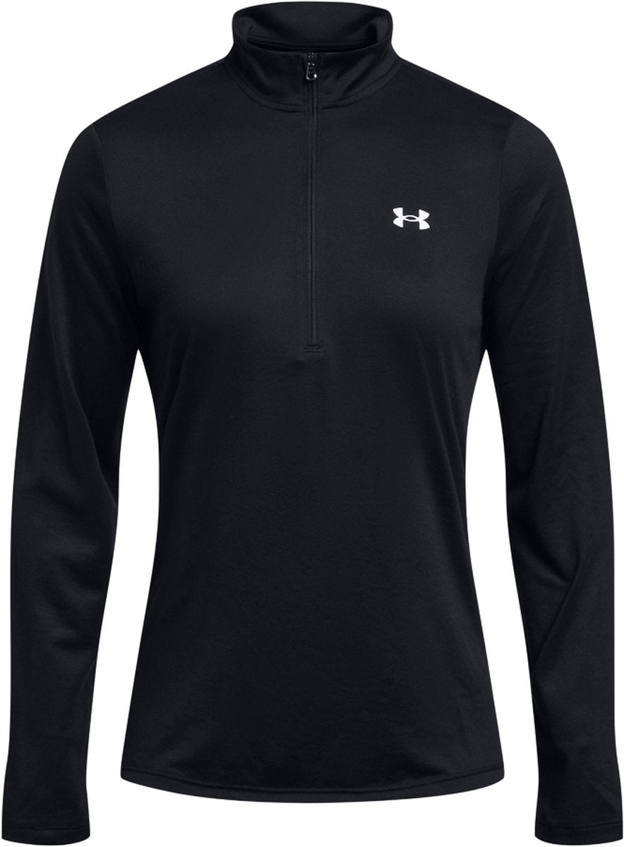Sudadera deportiva para mujer Under Armour tech 1 2 zip solid blk - negro - blanco