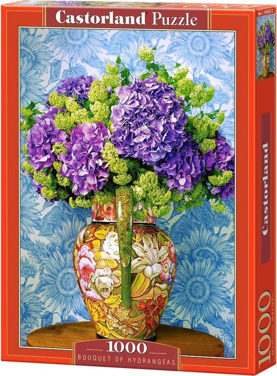 Castorland bouquet of hydrangeas – puzzel – 1.000 stukjes – satijnen afwerking – perfecte pasvorm – europese kwaliteit