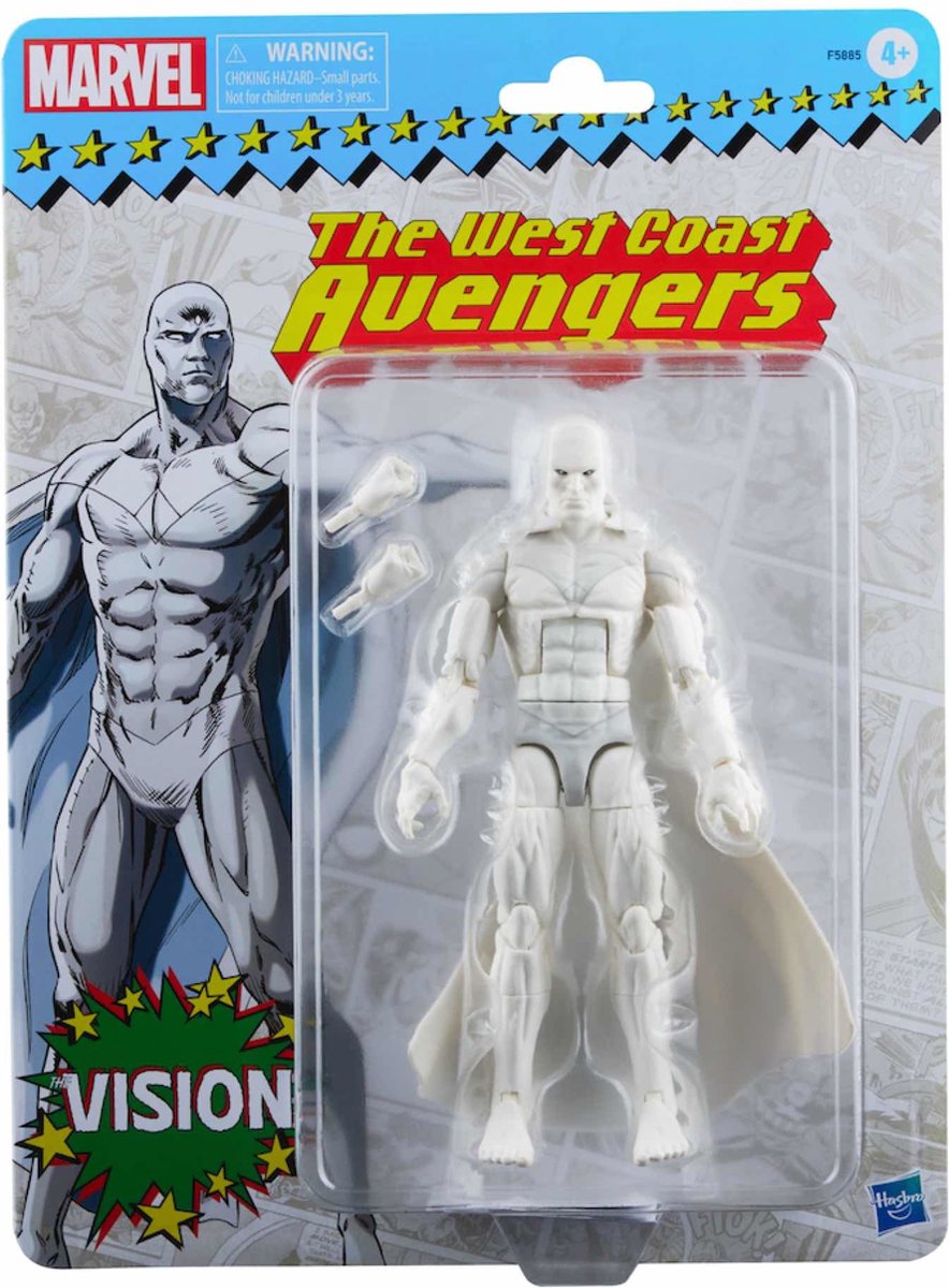 Marvel hasbro the avengers actiefiguur vision (the west coast avengers) 15 cm legends retro collection series 2022 multicolours