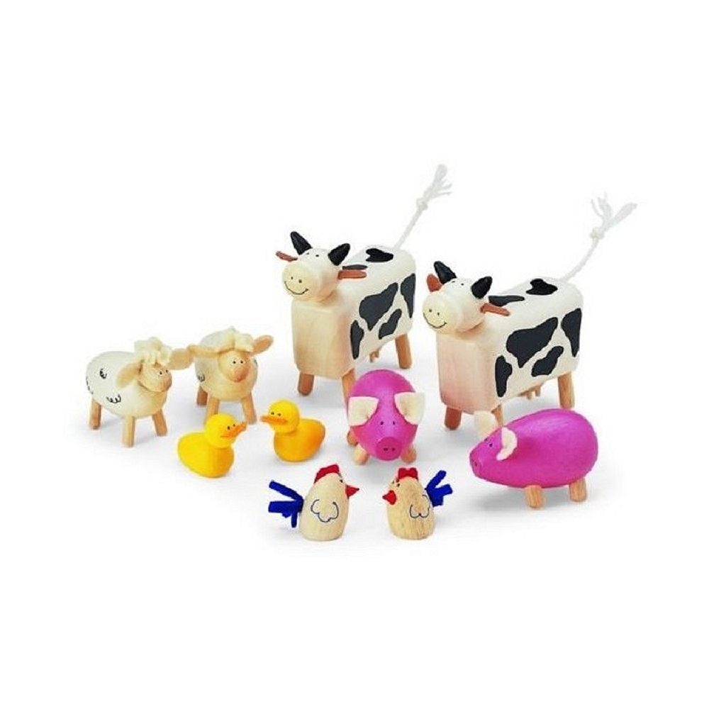 Pintoy Pintoy P03518 Animales de granja de madera de 10 piezas