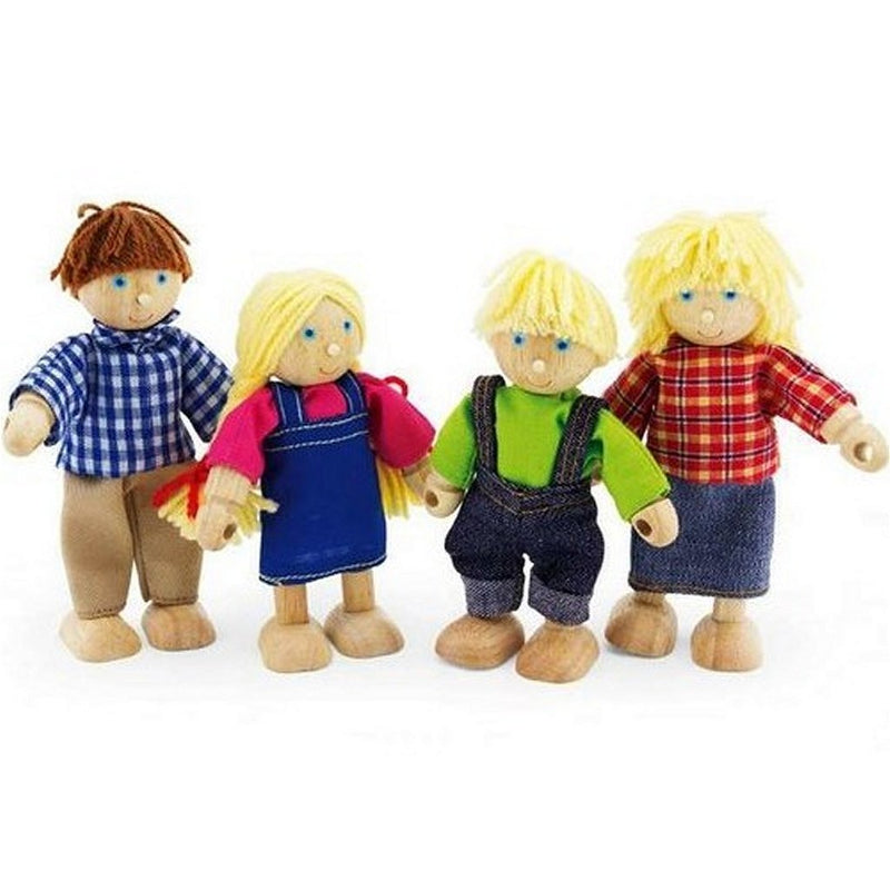 Pintoy Figure familiari di Pintoy in legno Figure 4 pezzi