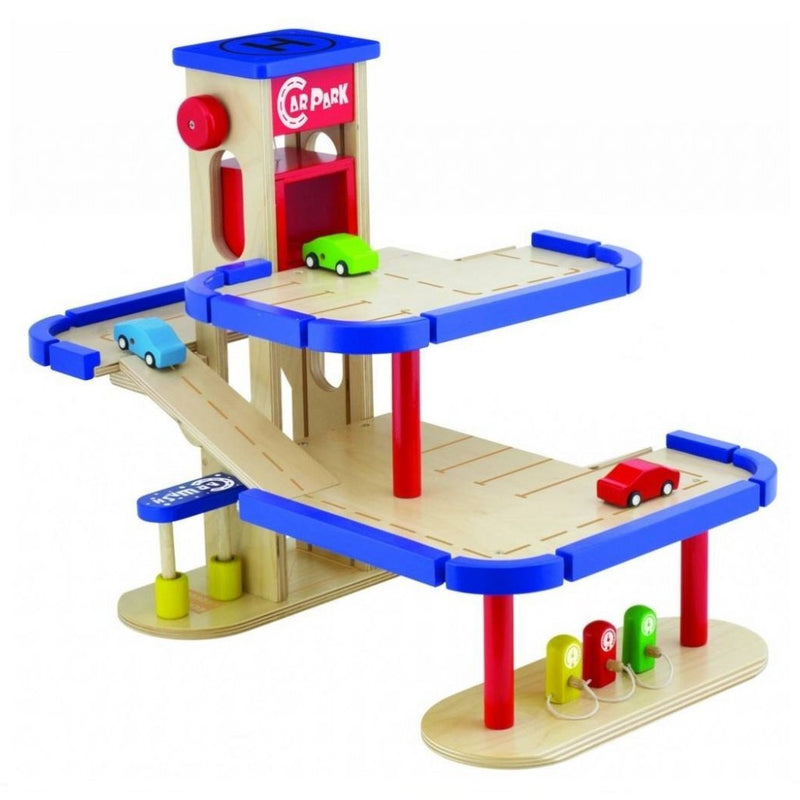 Pintoy Pintoy Garage in legno + 3 auto in legno