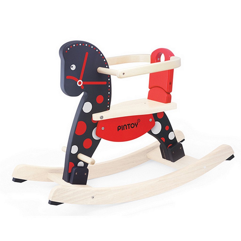 Pintoy Pintoy Fancy Wooden Rocking Horse con soporte extraíble