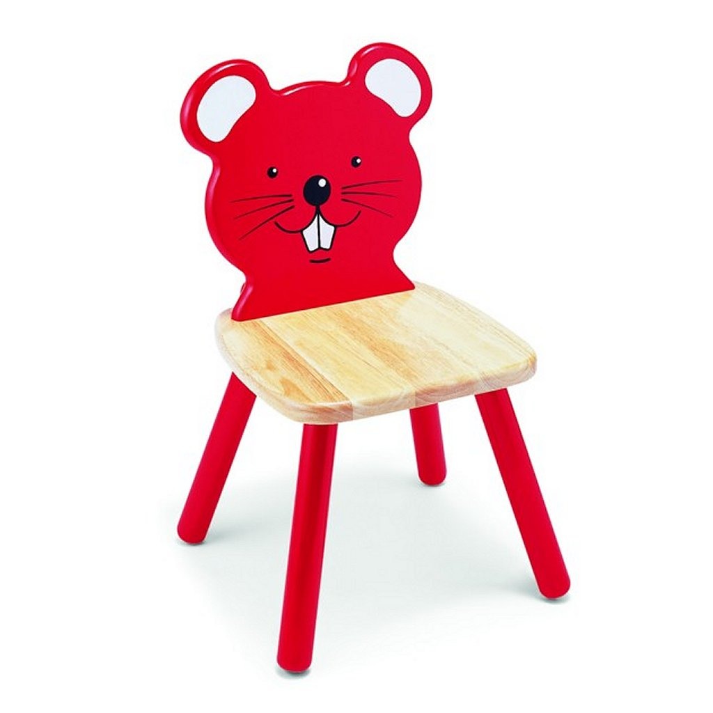 Pintoy pintoy p99241 silla de madera mouse rojo
