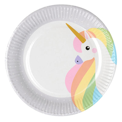 Piatti Papstar cartone unicorno ø23cm 10 pz