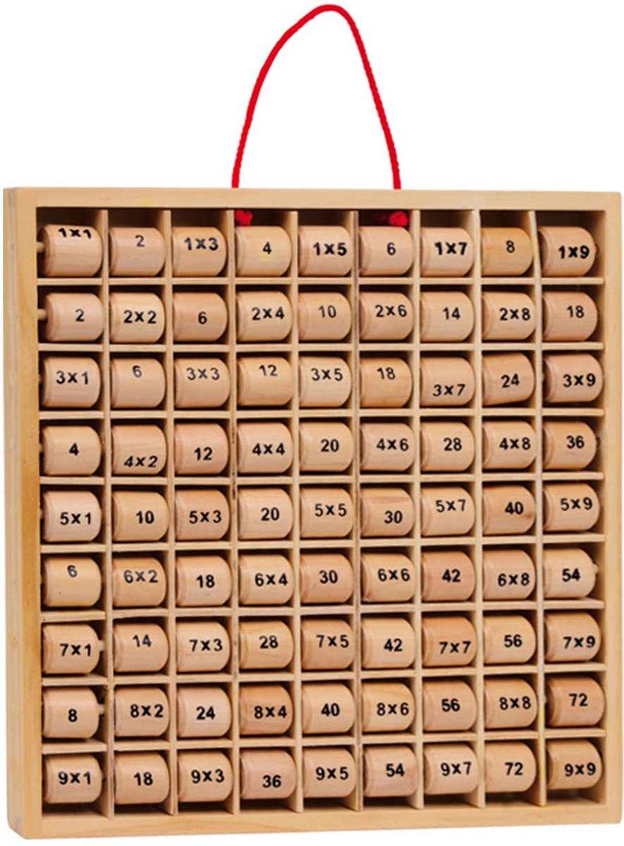 Tabla de multiplicación de madera de pie pequeña 1x1