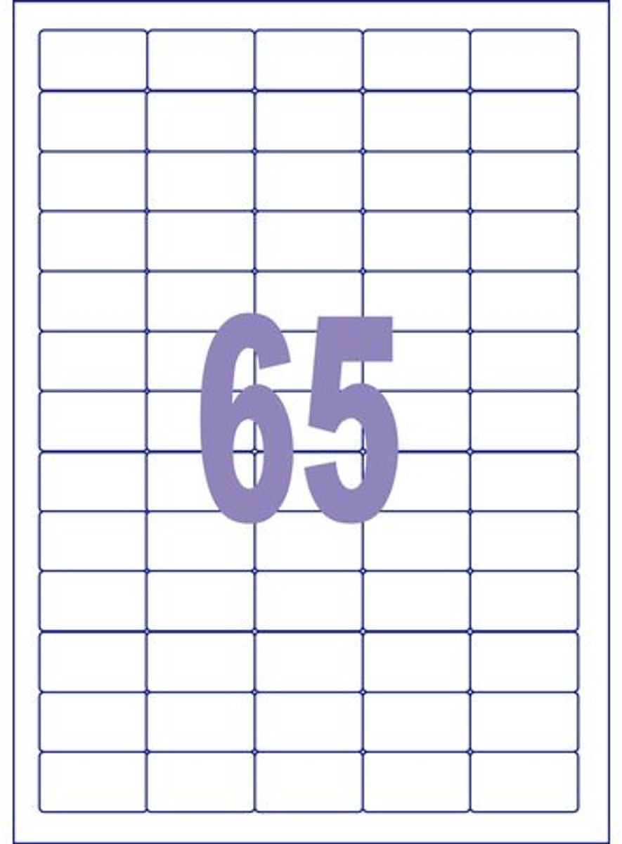 Kangaro label - inkjet laser copy - 38.1x21.2mm - box of 25 sheets - 65 stickers per sheet - k-3821-25