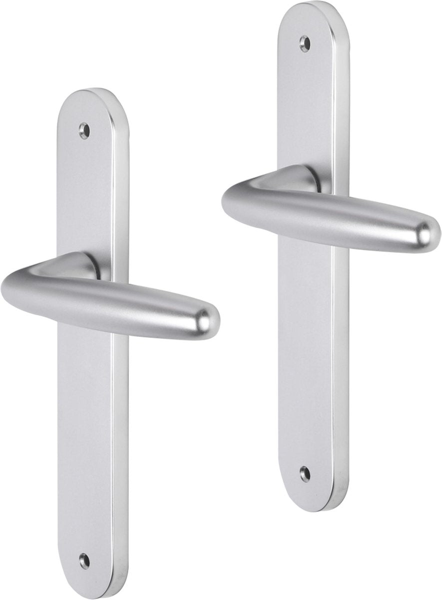 Maniglia per porta Impresso - cambridge - per interni - scudo ovale con viti - alluminio - 2 pezzi