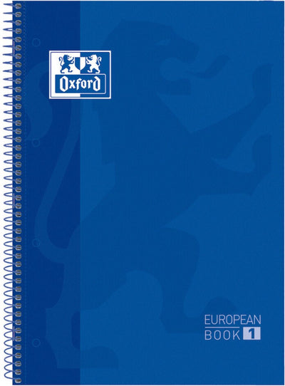 Oxford school europeanbook - notebook - colored edge - a4+ - diamond 5mm - 80 sheets - 4 holes - hardcover - dark blue