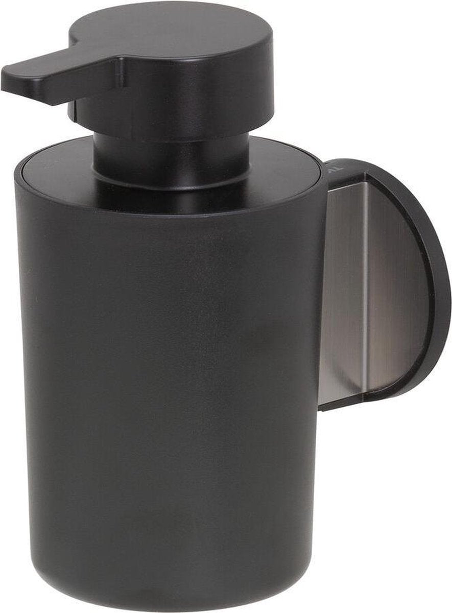 Tiger tune - dispenser sapone 180 ml - senza forare - nastro autoadesivo da 3 m - acciaio inossidabile spazzolato nero