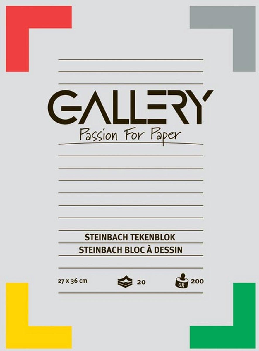 Bloc de dibujo Gallery steinbach tamaño 27 x 36 cm 200 g m² 20 hojas