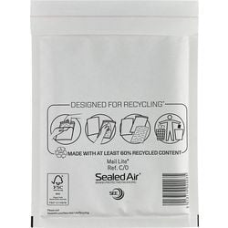 Bubble envelope mail lite white 100 pieces self-adhesive