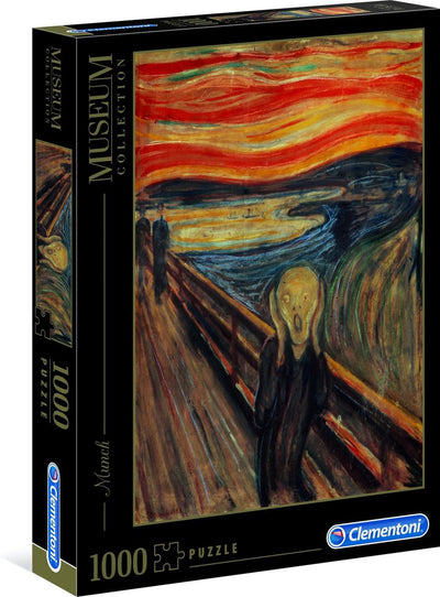 Clementoni - rompecabezas - 1000 piezas - el grito - edvard munch - rompecabezas para adultos - colección de arte