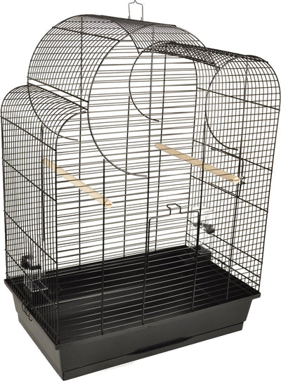 Flamingo vogelkooi – parkietenkooi wammer 1 zwart – 54x34x75 cm – met zitstokken eetbakjes – voor parkieten