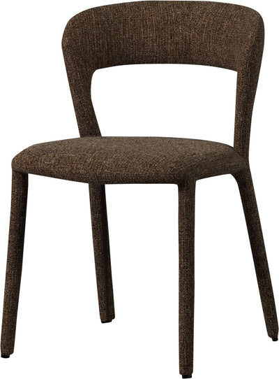 Sedia da sala da pranzo nobile in legno - poliestere - marrone melange - 76x51x56