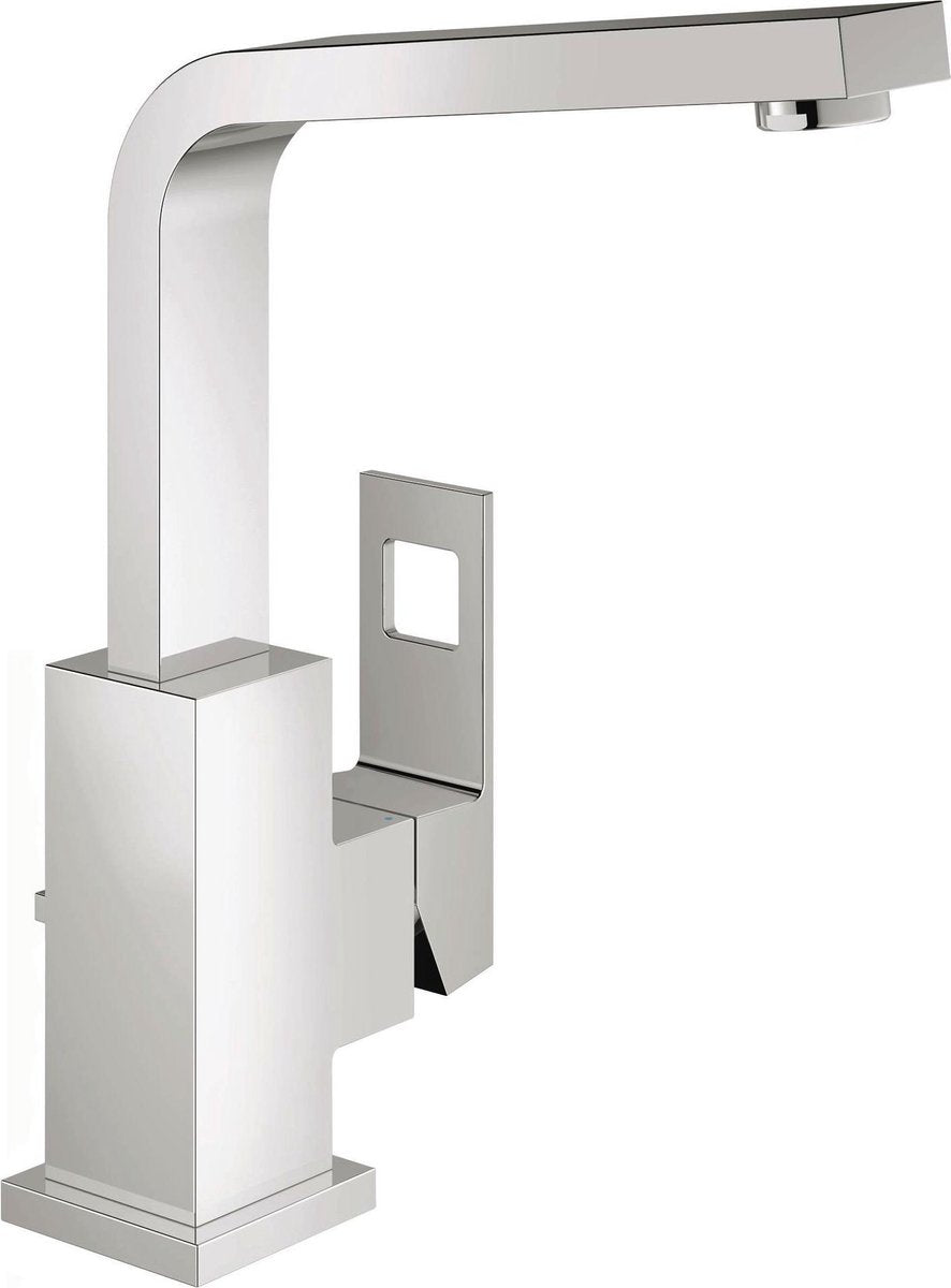 Grohe eurocube washbasin tap - high spout - with pop-up waste - chrome - water saving