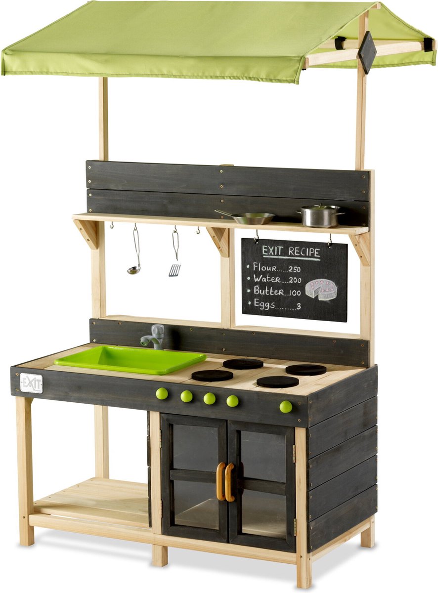 Exit giocattoli exit yummy 300 cucina da esterno in legno - cucina in fango - cucina da gioco da esterno - bambini - legno FSC - naturale