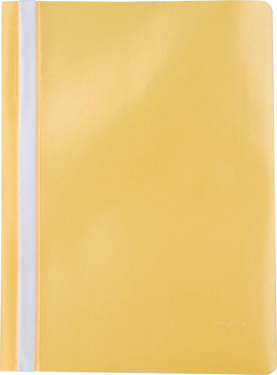 Cartella a fissaggio rapido Pergamy, ft A4, pp, conf. da 5, giallo