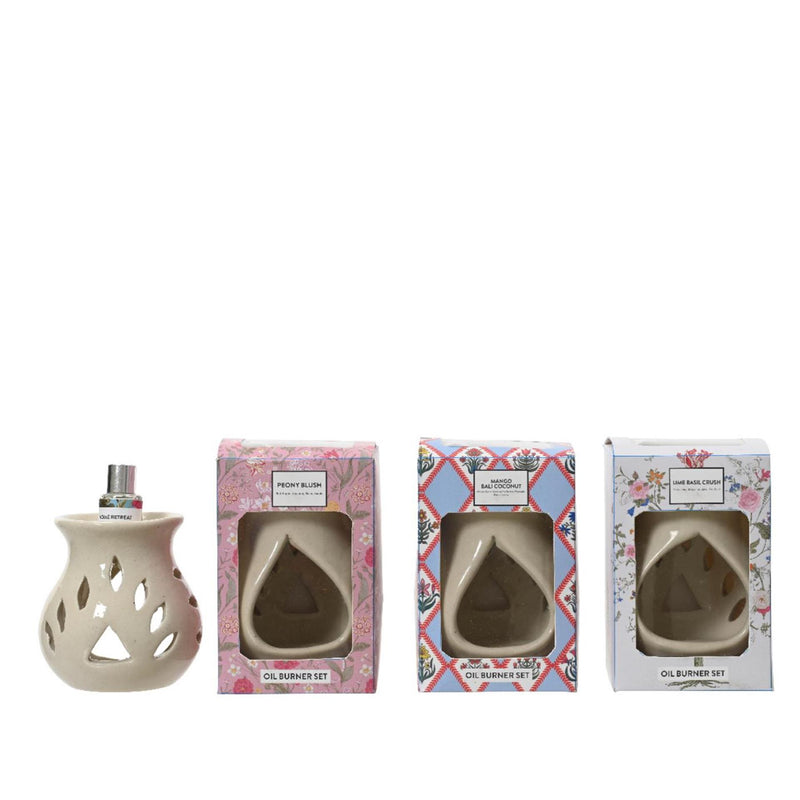 Set bruciatore a nafta Decoris ceramica 8,8x7,5x13cm