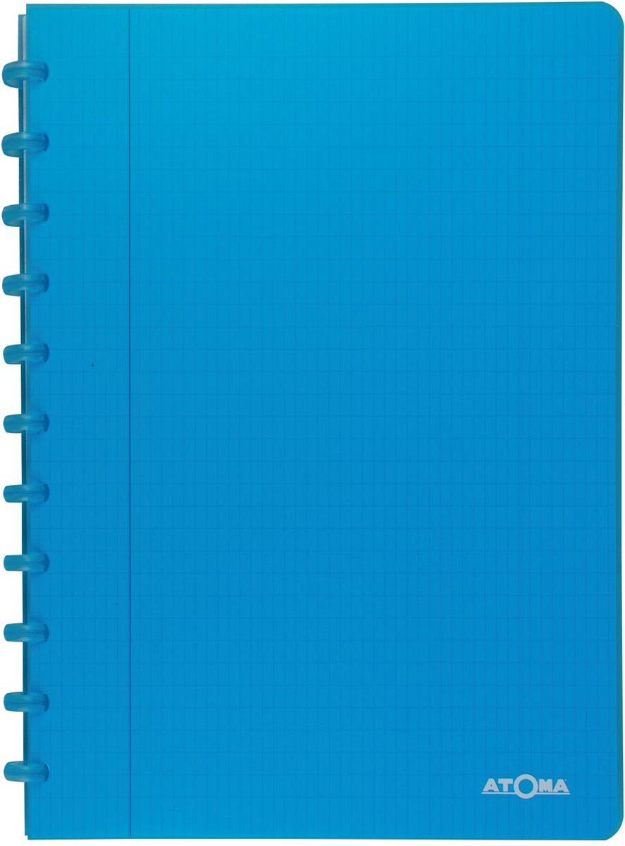 Cuaderno de moda Atoma, ft a4, 144 páginas, cuadros comerciales, turquesa transparente