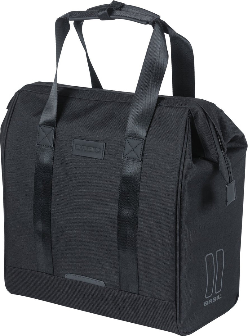 Basil Grand Bicycle Shopper - Acqua nera - Borsa di retrotti per biciclette elettriche, 23L