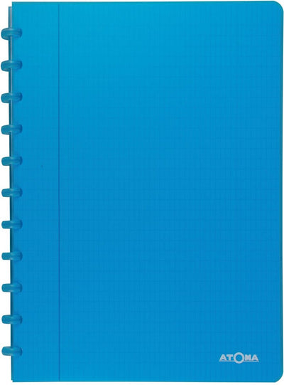 Cuaderno de moda Atoma, ft a4, 144 páginas, cuadros comerciales, turquesa transparente