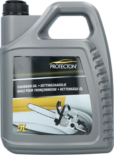 Protecton chainsaw oil - for protecting and lubricating the saw chain - for electric and petrol chainsaws - strongly adhesive - prevents throwing effect - 5 liters