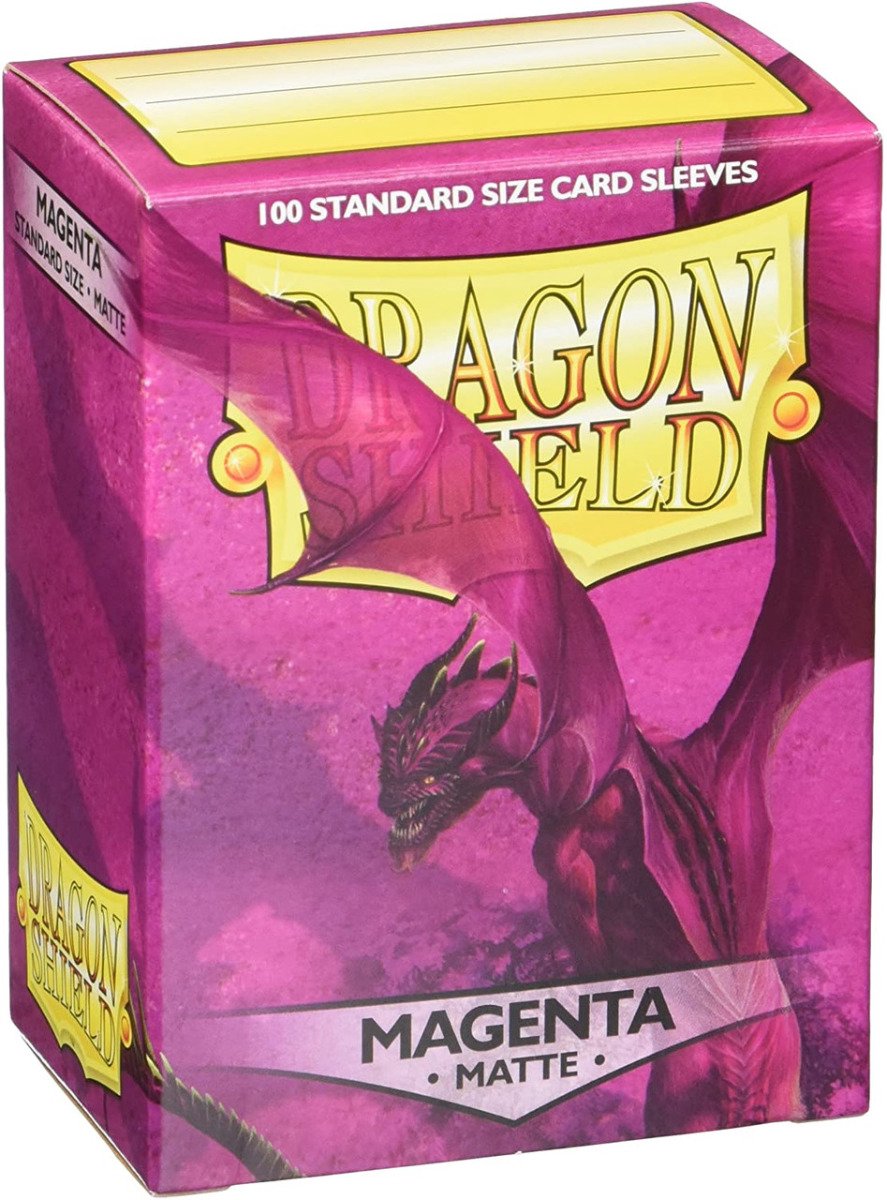 Escudo de dragón arcano de hojalata - fundas de tarjeta de tamaño estándar magenta mate 100x