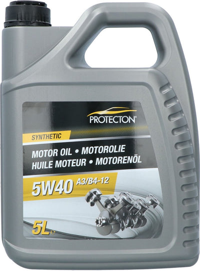 Protecton motor oil 5w-40 a3 b4 - synthetic - for petrol, LPG and diesel engines - high, very stable viscosity index - safe lubricating film at very high operating temperatures - strong anti-wear, anti-corrosion and anti-foam properties - 5 liters