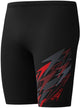 Speedo medley logo jammer heren - strakke zwembroek heren - vormvaste zwembroek mannen - sportzwembroek heren met trekkoord - zwart rood - s