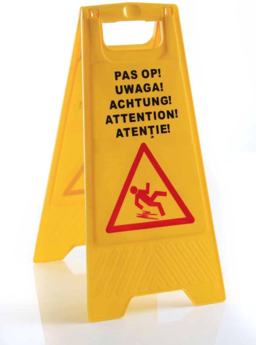 Hendi waarschuwingsbord natte vloer – 5 talen – 300x460x615 mm – polypropyleen