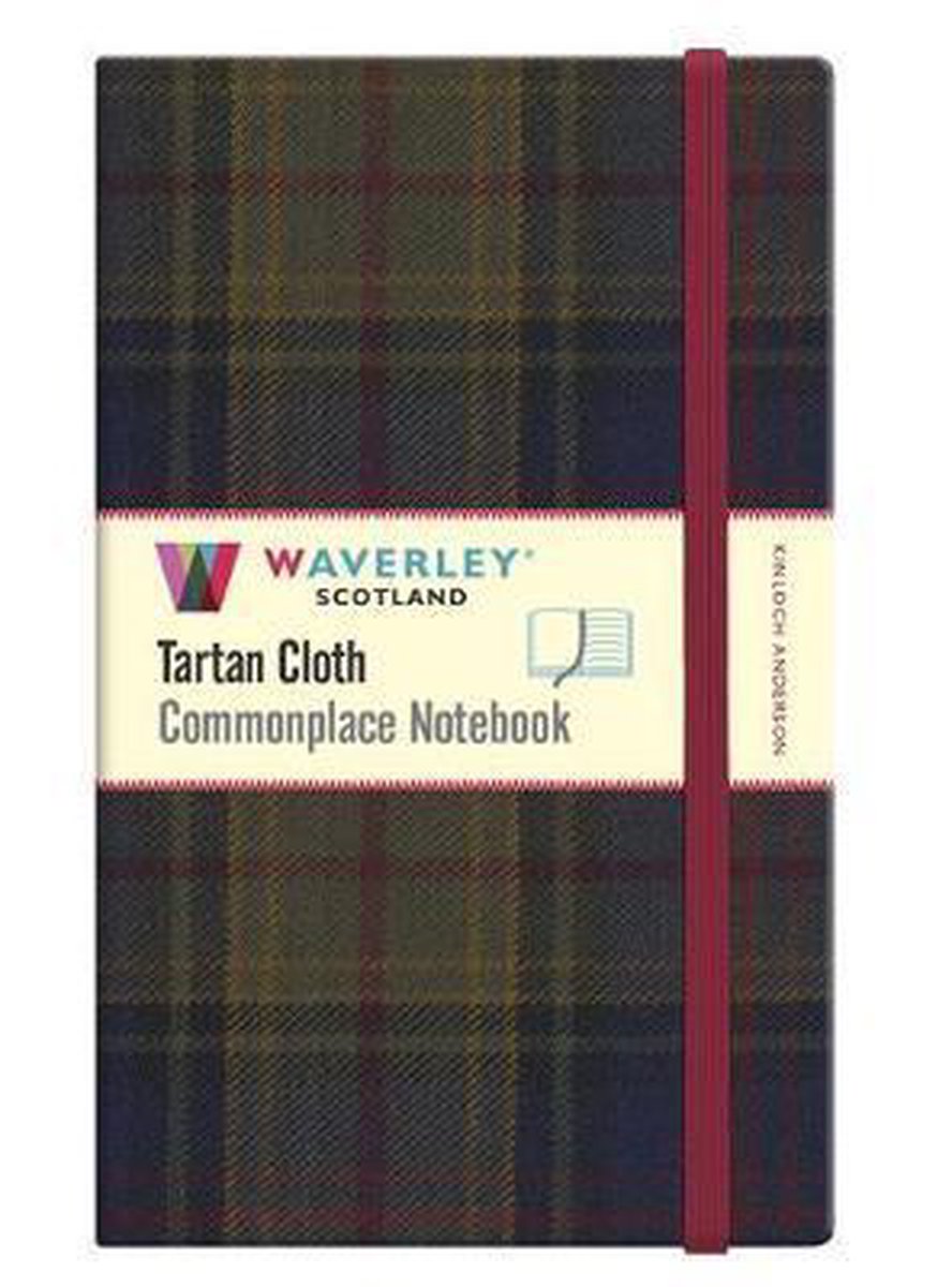 Kinloch anderson: cuaderno común de tela de tartán genuino de Waverley Escocia