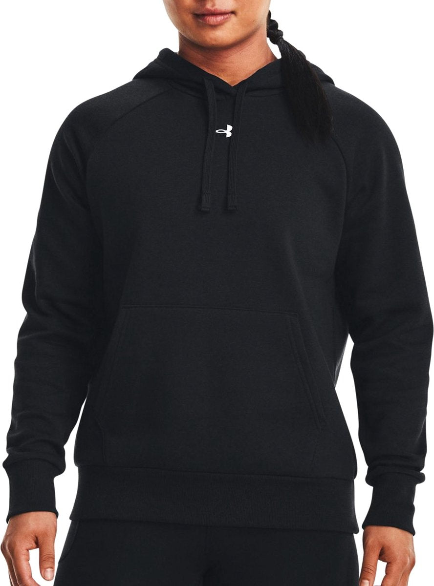 Under Armour UA Rival Fleece Hoodie Sudadera deportiva para mujer - Negro - Blanco