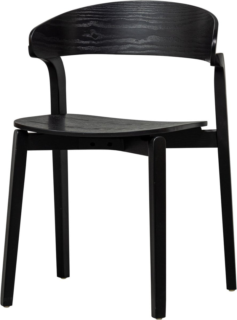 Silla de comedor Woood cras - chapa de fresno - negro - 75x52x42